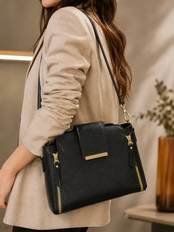 استفاده دوشی از کیف چرمی زنانه مدل تارا