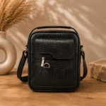 کیف دوشی اسپرت مردانه چرم طبیعی مشکی